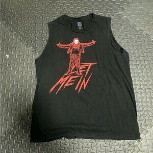 Black Sleeveless Graphic Tee